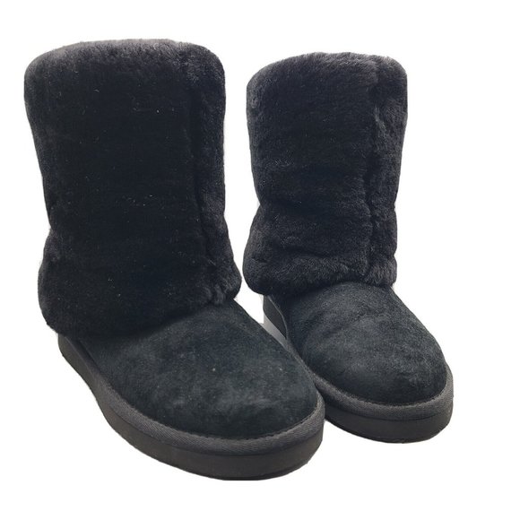 UGG AUSTRALIA boots Black Patten Lamb Fur & UGGpure 1006794 Size 5 US /36 EUR - Picture 2 of 10